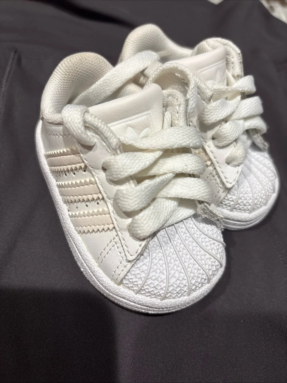 adidas White & Cream Baby Shell-Toe Sneakers